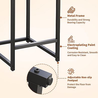 Bar Stools Set of 2, Modern Counter Height Bar Stools with Back and Footrest