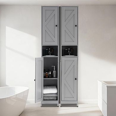 ANIXOL Tall Slim Bathroom Storage Cabinet with Double Doors