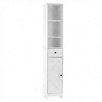 ANIXOL Slim Bathroom Storage Cabinet with Drawer and Sliding Door