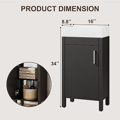 ANIXOL Freestanding Bathroom Vanity Cabinet with Integrated Sink