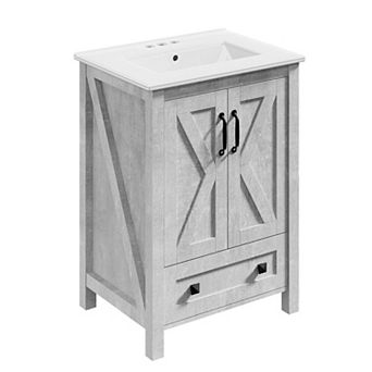ANIXOL Freestanding Bathroom Vanity with Ceramic Sink and Storage Drawer