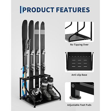ANIXOL Freestanding Steel Ski Storage Rack