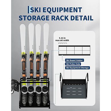 ANIXOL Freestanding Steel Ski Storage Rack