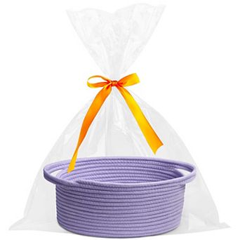 Small Woven Burr Basket with Gift Bags and Ribbons for Valentine's Day