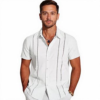 Short Sleeve Linen Shirt for Beach Wear