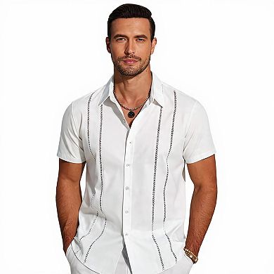 Short Sleeve Linen Shirt for Beach Wear
