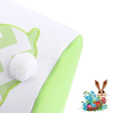 Easter Bunny Basket Stripe Rabbit Egg Hunt Canvas Bucket Fluffy Tail Candy