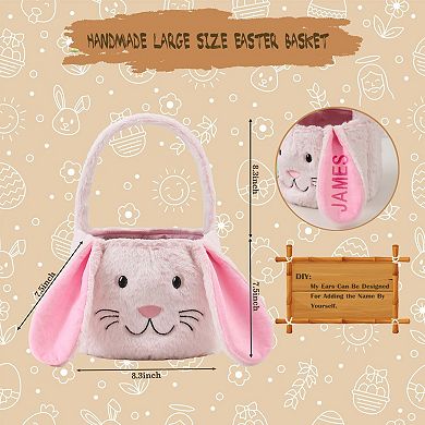 Easter Bunny Basket Rabbit Ear Bucket Bag Egg Candy Gift Holder