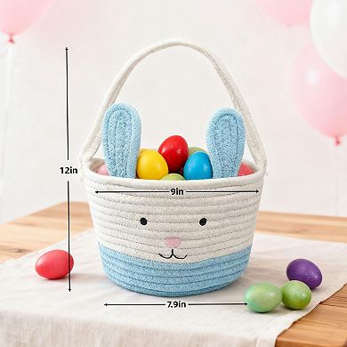 Easter Bunny Basket Handle Gift Egg Hunt Tote