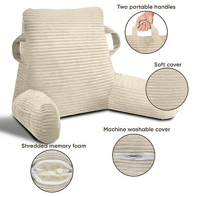 Reading Pillow Shredded Memory Foam Arms Pockets