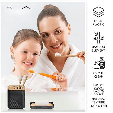 Bath Ensemble Soap Dispenser Toothbrush Holder Cup Dish Decorative Gift