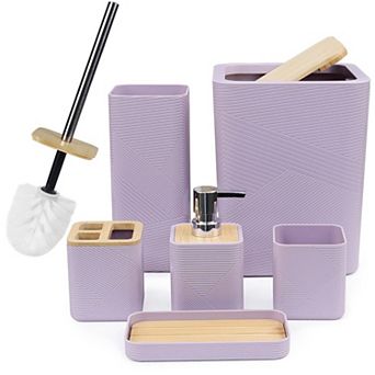 Bath Ensemble Soap Dispenser Toothbrush Holder Cup Dish Decorative Gift