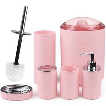 Bath Ensemble Soap Dispenser Toothbrush Holder Cup Dish Countertop Gift