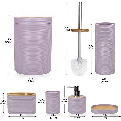 Bath Ensemble Set Soap Dispenser Toothbrush Holder Cup Dish Decor Gift