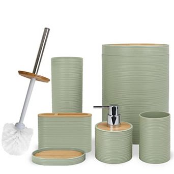 Bath Ensemble Set Soap Dispenser Toothbrush Holder Cup Dish Decor Gift