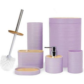 Bath Ensemble Set Soap Dispenser Toothbrush Holder Cup Dish Decor Gift