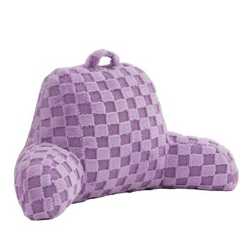 Checkered Reading Pillow Wedge Backrest with Arms for Sitting Up