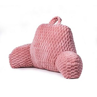 Faux Reading Pillow with Pocket Handle for Bed Support Lounging