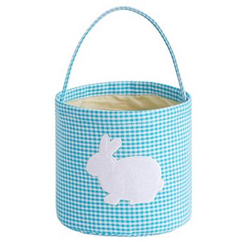 Bunny Easter Basket Gingham Bucket Bag Egg Hunt Party Favor