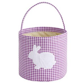 Bunny Easter Basket Gingham Bucket Bag Egg Hunt Party Favor