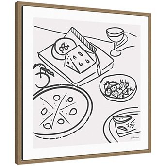 Dinner Club by Gabrielly Guedes Framed Canvas Wall Art Print