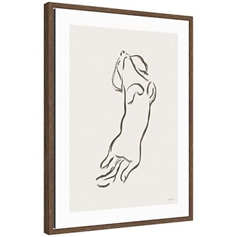 Dachshund Dog by Gabrielly Guedes Framed Canvas Wall Art Print