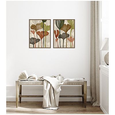 Earthen Botanicals 2 Piece Framed Canvas Wall Art Set by Nikita
