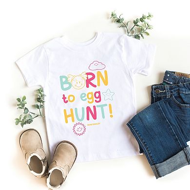 Mini Smiley Aria Born To Egg Hunt - Toddler Short Sleeve Graphic T-Shirt