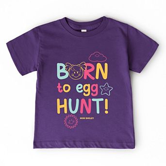 Mini Smiley Aria Born To Egg Hunt - Toddler Short Sleeve Graphic T-Shirt