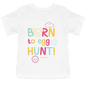Mini Smiley Aria Born To Egg Hunt - Toddler Short Sleeve Graphic T-Shirt