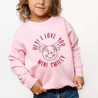Mini Smiley Hey I Love You Circle - Toddler Graphic Sweatshirt