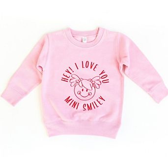 Mini Smiley Hey I Love You Circle - Toddler Graphic Sweatshirt