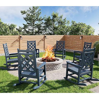 Outdoor Rocking Chair Set of 6