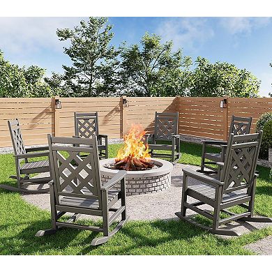 Outdoor Rocking Chair Set of 4