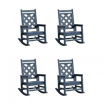 Outdoor Rocking Chair Set of 4