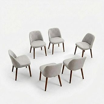 Modern Wooden Dining Chairs Set of 6