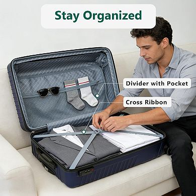 PATIOEASY Carry on Luggage 20 Inch Suitcase Scratch Resi Stant Hardshell and Smooth Wheels