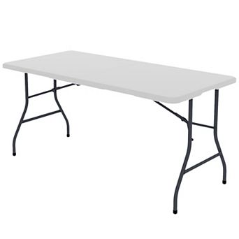 PATIOEASY 5 Foot Blow Molded Folding Table Foldable Portable Banquet Table for Indoor Outdoor
