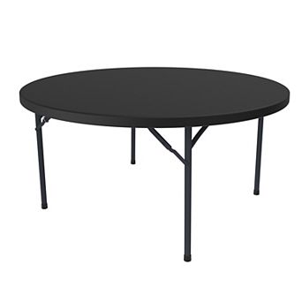 PATIOEASY 60 Inch Blow Molded Round Table All Weather Durable Mesa Redonda for Dining