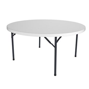 PATIOEASY 60 Inch Blow Molded Round Table All Weather Durable Mesa Redonda for Dining