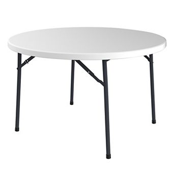 PATIOEASY 48 Inch Blow Molded Round Table UV Treated Plastic for Indoor Outdoor Dining