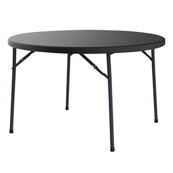 PATIOEASY 48 Inch Blow Molded Round Table UV Treated Plastic for Indoor Outdoor Dining