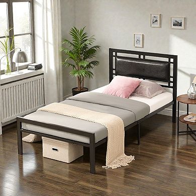 Lufeiya Twin Size Metal Bed Frame, Platform Bed with Sturdy Steel Structure, No Box Spring Needed