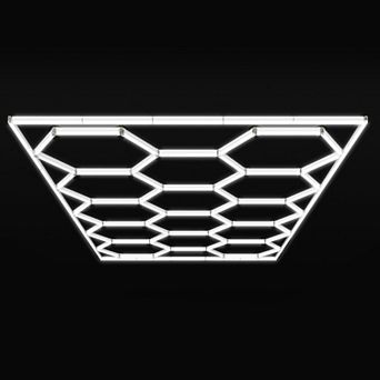 Adewalk Hexagon Garage Lights with Rectangle Frame, High Brightness, 14 Hex Grid for Garage etc