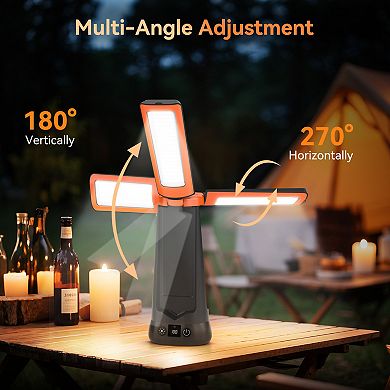 Dimgogo Rechargeable Camping Light, Portable Cordless LED Work Light, with Detachable Tripod, Orange