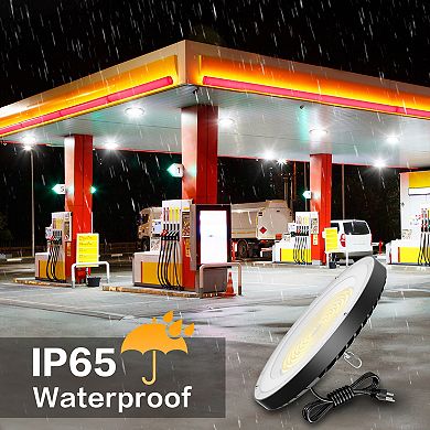 LED High Bay Light UFO LED High Bay Shop Light Fixture for Workshop Barn Factory, 6 pack