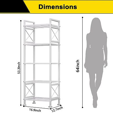 5-Tier Pantry Metal Rack X-Frame Wire Shelf Kitchen Bathroom Laundry
