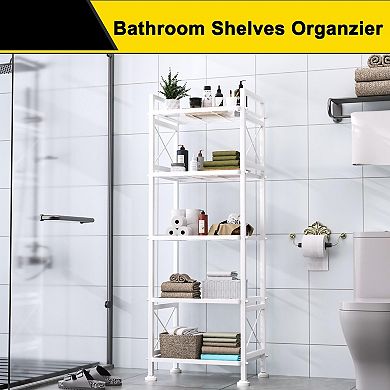 5-Tier Pantry Metal Rack X-Frame Wire Shelf Kitchen Bathroom Laundry