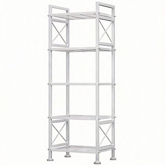 5 tier Pantry Metal Rack X-Frame Wire Shelf Kitchen Bathroom Laundry