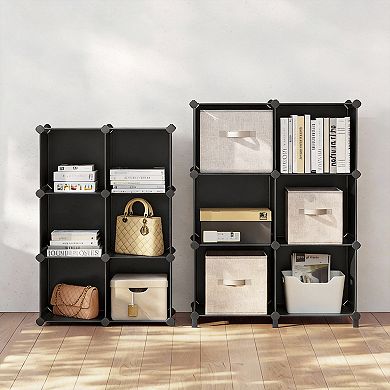6 Pack Cube Modular Stackable Storage Shelves DIY Organizer